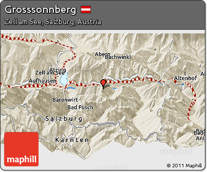Shaded Relief Panoramic Map of Grosssonnberg