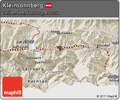 Shaded Relief Panoramic Map of Kleinsonnberg