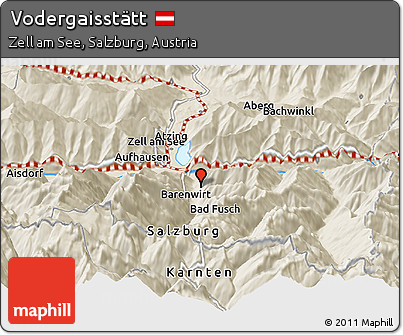 Shaded Relief Panoramic Map of Vodergaisstätt