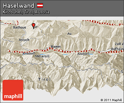 Shaded Relief Panoramic Map of Haselwand