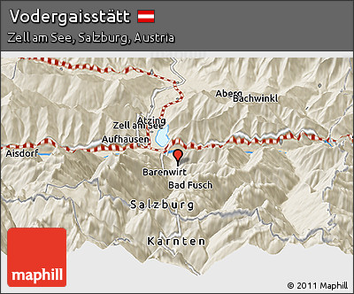 Shaded Relief Panoramic Map of Vodergaisstätt