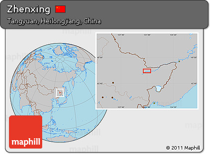 Gray Location Map of Zhenxing