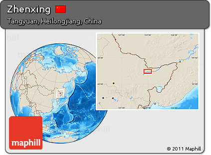 Shaded Relief Location Map of Zhenxing