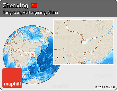 Shaded Relief Location Map of Zhenxing