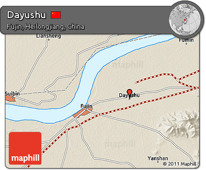 Shaded Relief 3D Map of Dayushu