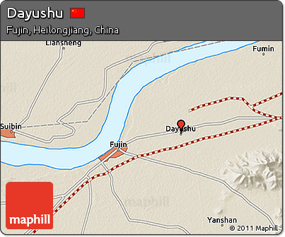 Shaded Relief 3D Map of Dayushu