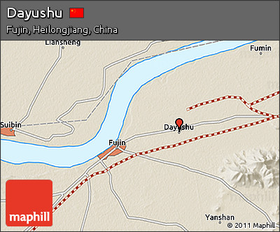 Shaded Relief 3D Map of Dayushu