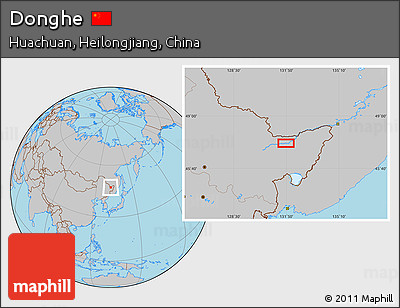 Gray Location Map of Donghe