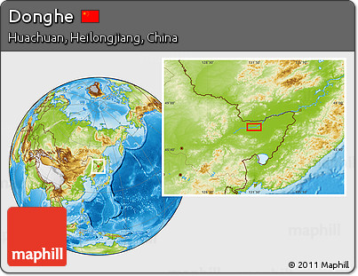 Physical Location Map of Donghe