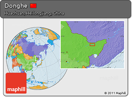 Political Location Map of Donghe