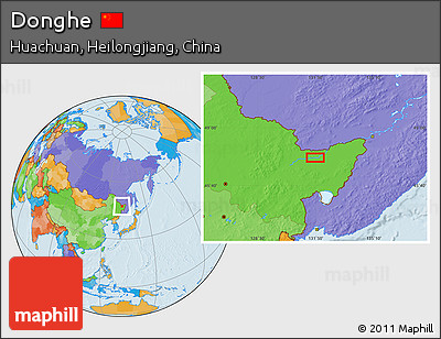Political Location Map of Donghe