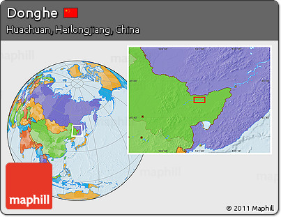 Political Location Map of Donghe