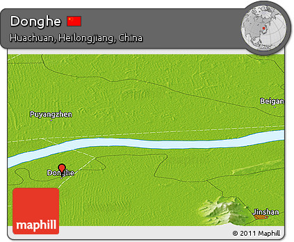 Physical Panoramic Map of Donghe