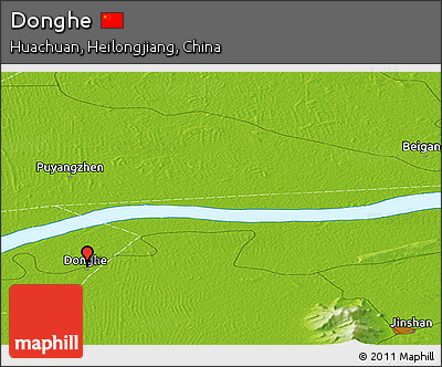 Physical Panoramic Map of Donghe