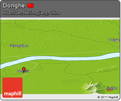 Physical Panoramic Map of Donghe