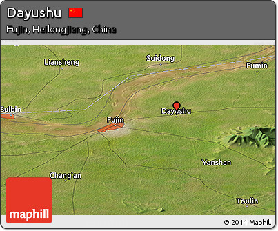 Satellite Panoramic Map of Dayushu