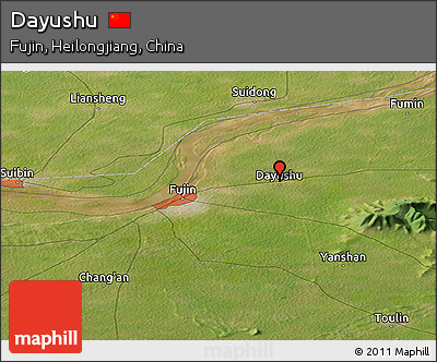 Satellite Panoramic Map of Dayushu