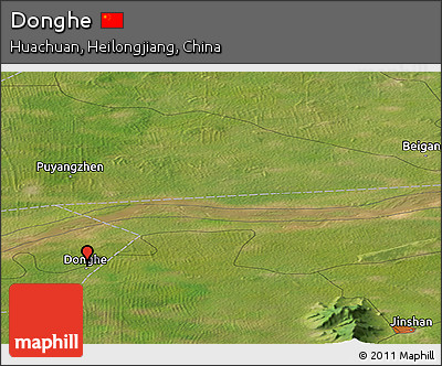 Satellite Panoramic Map of Donghe