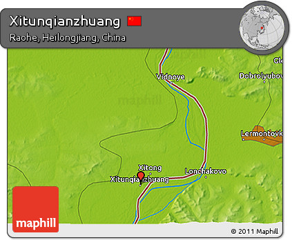 Physical 3D Map of Xitunqianzhuang