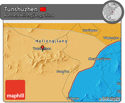 Political 3D Map of Tunshuzhen
