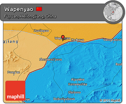 Political 3D Map of Wapenyao