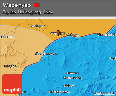 Political 3D Map of Wapenyao
