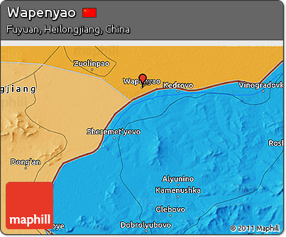 Political 3D Map of Wapenyao