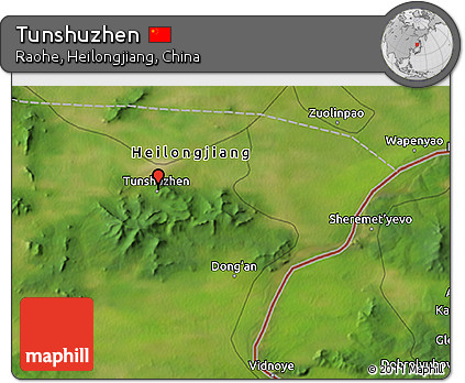 Satellite 3D Map of Tunshuzhen