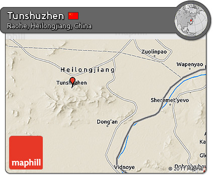 Shaded Relief 3D Map of Tunshuzhen