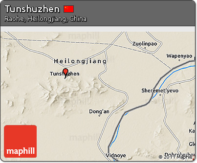 Shaded Relief 3D Map of Tunshuzhen