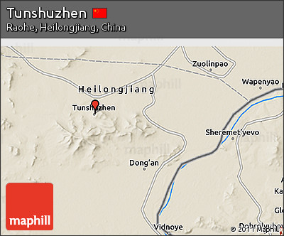Shaded Relief 3D Map of Tunshuzhen