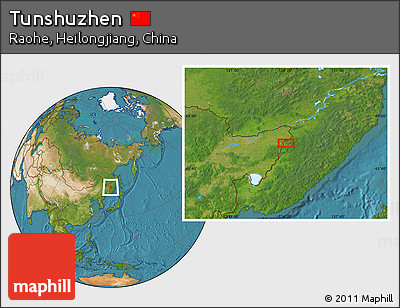 Satellite Location Map of Tunshuzhen