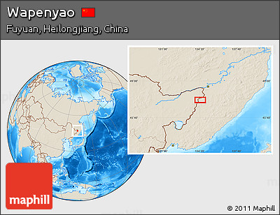 Shaded Relief Location Map of Wapenyao
