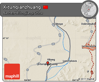 Shaded Relief Map of Xitunqianzhuang