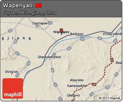 Shaded Relief Map of Wapenyao