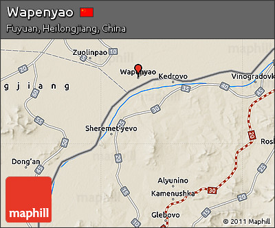 Shaded Relief Map of Wapenyao