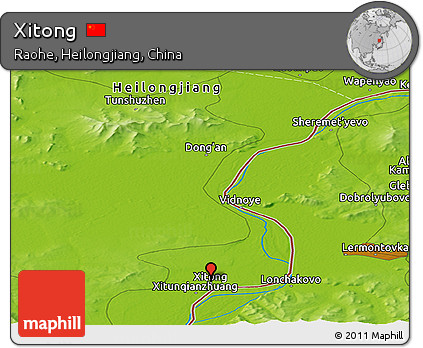 Physical Panoramic Map of Xitong
