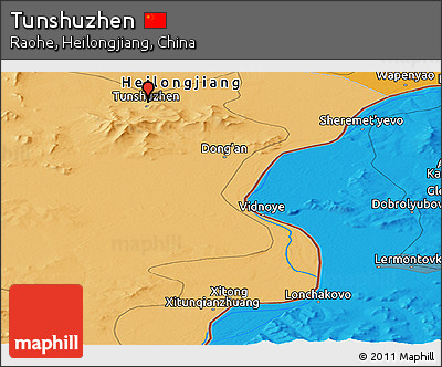 Political Panoramic Map of Tunshuzhen