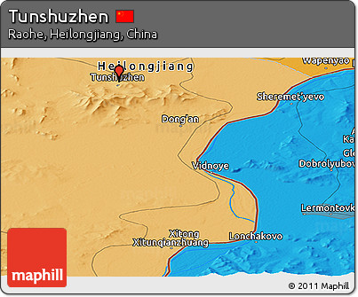 Political Panoramic Map of Tunshuzhen