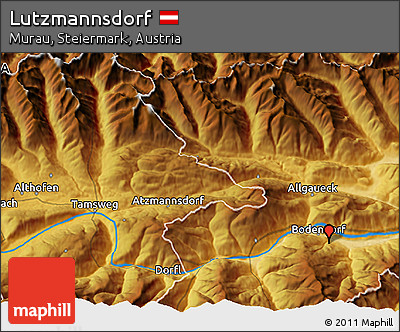 Physical 3D Map of Lutzmannsdorf