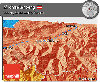 Political 3D Map of Michaelerberg