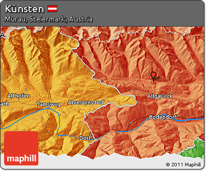 Political 3D Map of Künsten