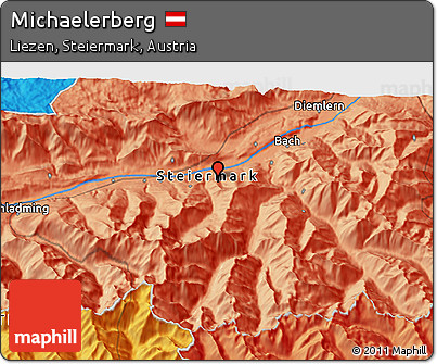 Political 3D Map of Michaelerberg