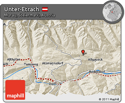Shaded Relief 3D Map of Unter-Etrach