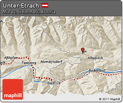 Shaded Relief 3D Map of Unter-Etrach