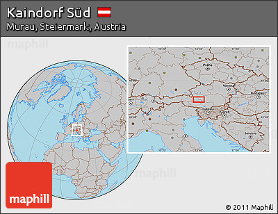 Gray Location Map of Kaindorf Süd