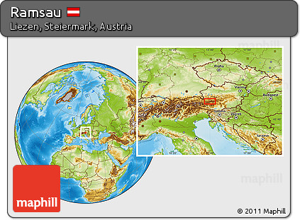 Physical Location Map of Ramsau