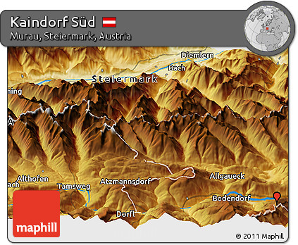 Physical Panoramic Map of Kaindorf Süd