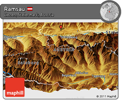 Physical Panoramic Map of Ramsau