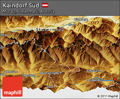 Physical Panoramic Map of Kaindorf Süd